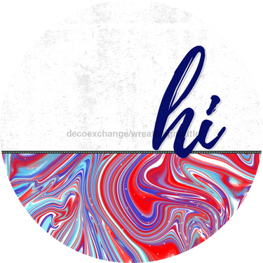 Patriotic Door Hanger Hi Dco - 01458 - Dh 18’ Round Wood